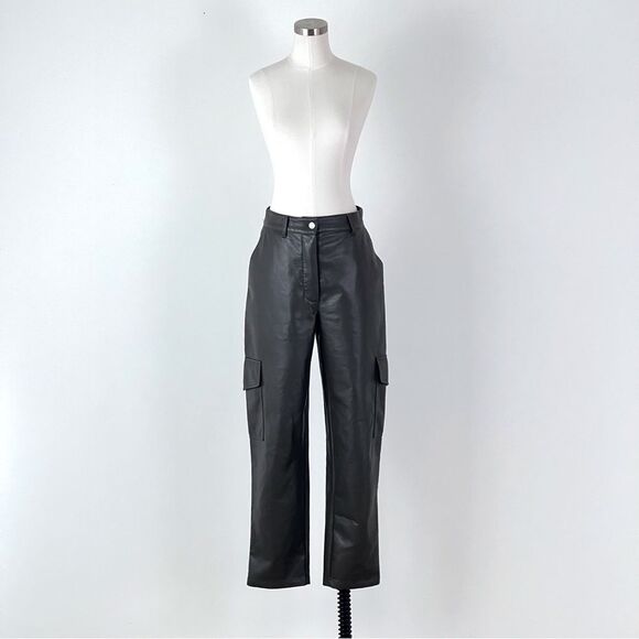 Aritzia Grey Faux Leather Stretch Modern Cargo Pant - Picture 6 of 14